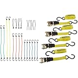 Amazon Basics - Gummizug - 24 Stück & Spanngurt -...